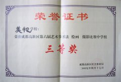 我校榮獲高新區(qū)第6屆藝術(shù)書(shū)法節(jié)比賽中學(xué)組三等獎(jiǎng)